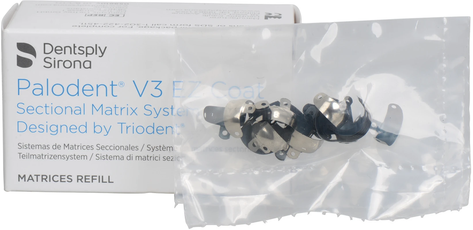 Palodent® V3 Teilmatrizensystem Packung 50 V3 EZ Coat Matrizen 4,5 mm