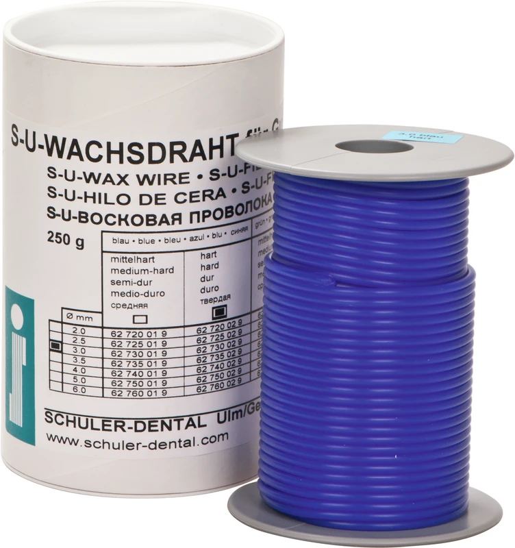 S-U-WACHSDRAHT Rolle 250 g blau, Ø 3 mm, hart