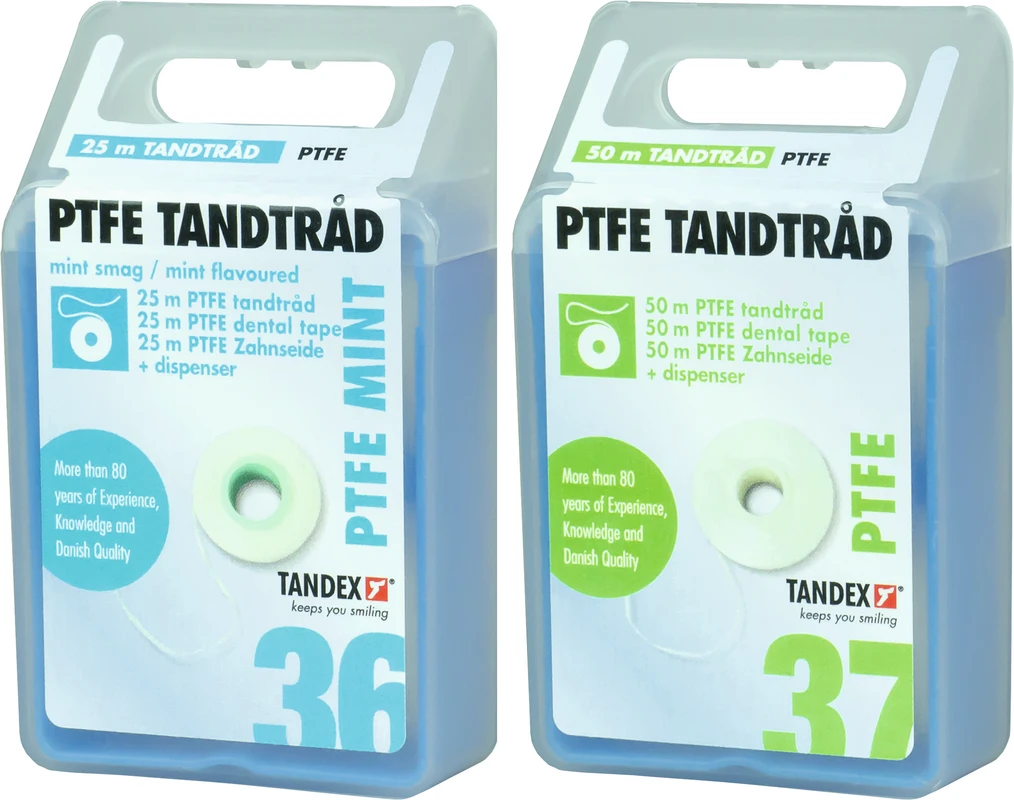 TANDEX FLOSI Tape - PTFE Spenderbox 50 m Neutral PTFE Zahnseide Tandex