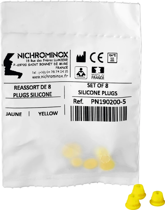 Silikon-Einsätze Packung 8 Stück gelb, Außen: 7,5 mm, Innen: 1 mm