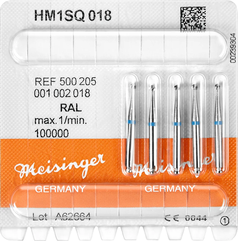 HM-Bohrer 1SQ Packung 5 Stück schnittfr. Verz. Querhieb, RAL, blau, Figur 001, ISO 018