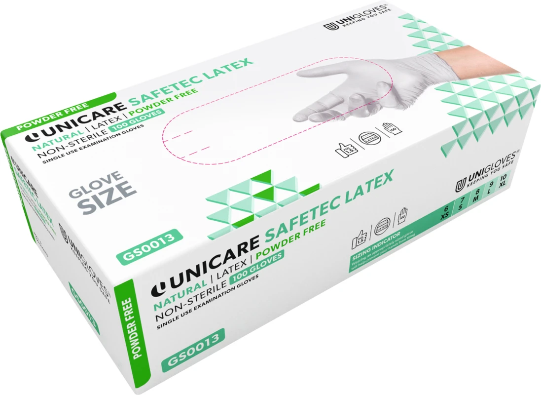 SAFETEC® Packung 100 Stück puderfrei, naturlatex, L