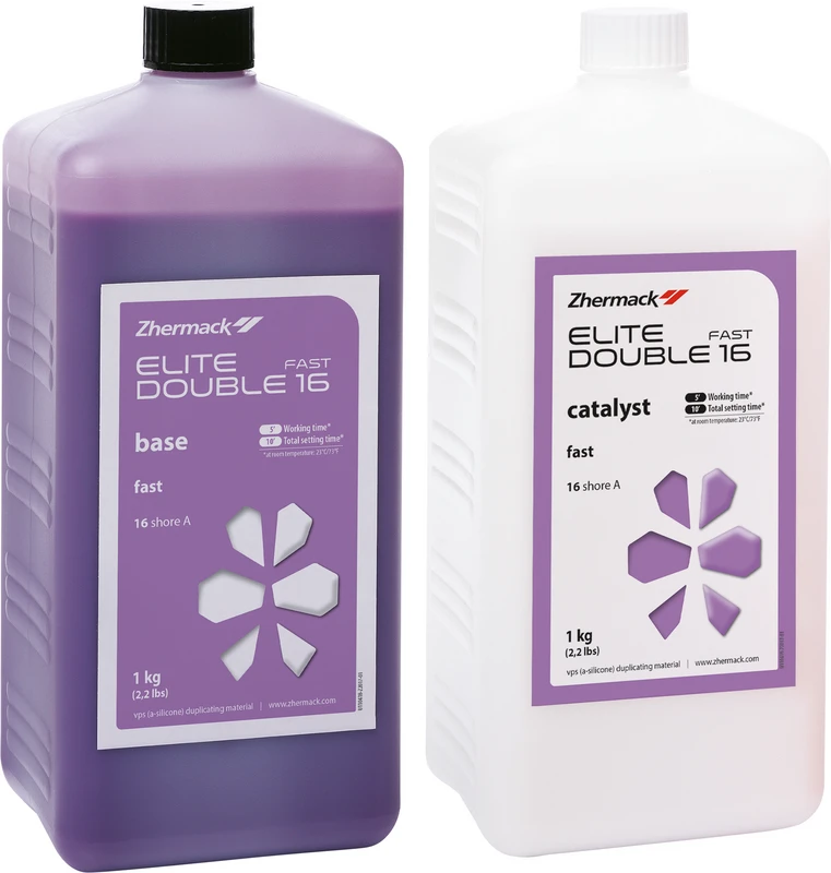 Elite Double 16 Fast Packung 1 kg Flasche Base, 1 kg Flasche Katalysator, lila