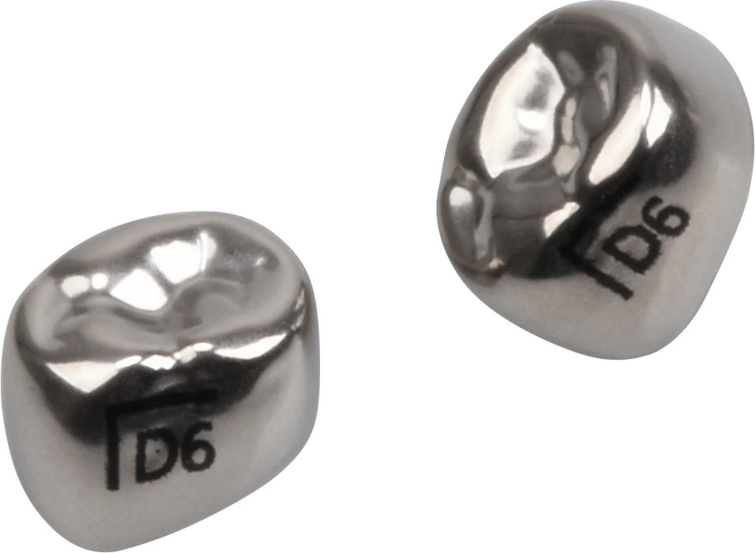Edelstahlkronen Packung 5 Stück D-LL-6, für Milchmolaren