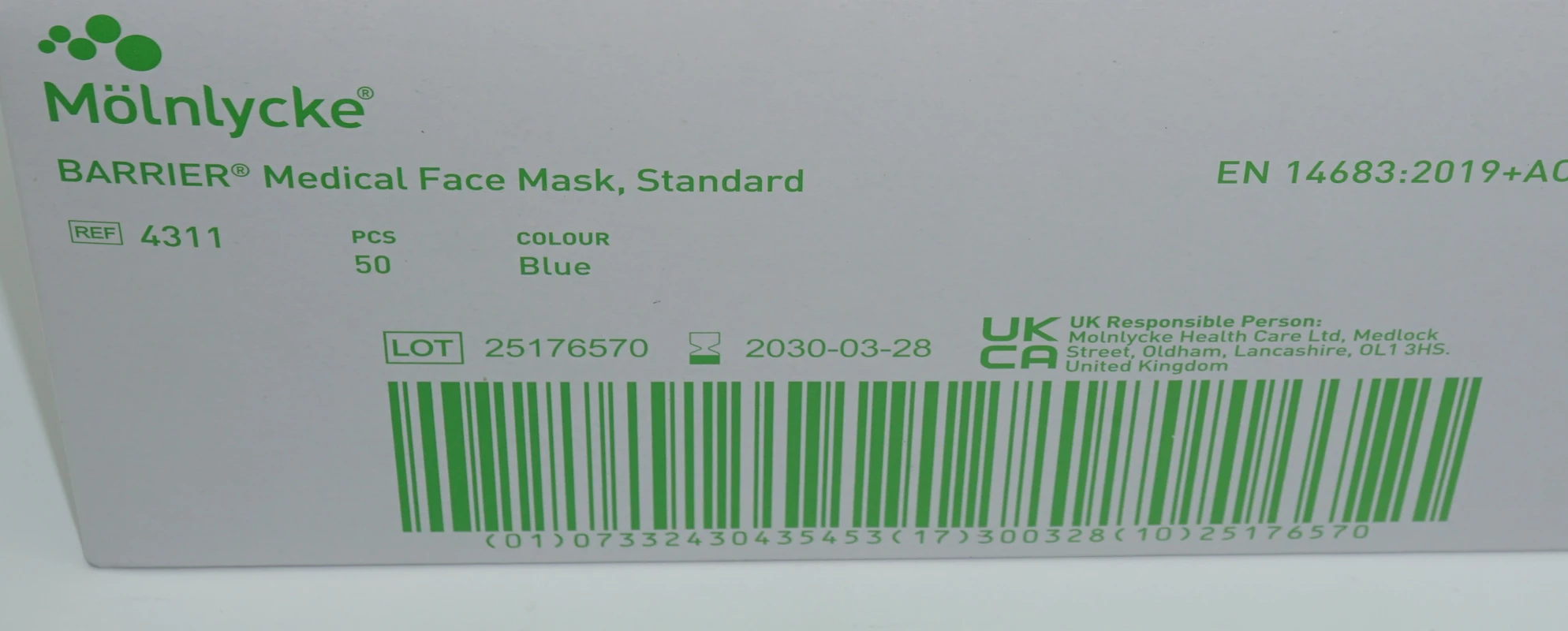 BARRIER® OP-Maske Standard Packung 50 Stück blau, mit Ohrschlaufen