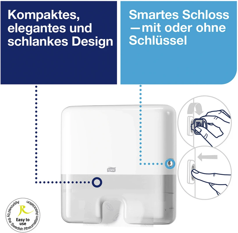 TORK® Xpress® Mini Spender für Multifold (Interfold) Handtücher H2 System Stück weiß, 30,2 x 10,1 cm
