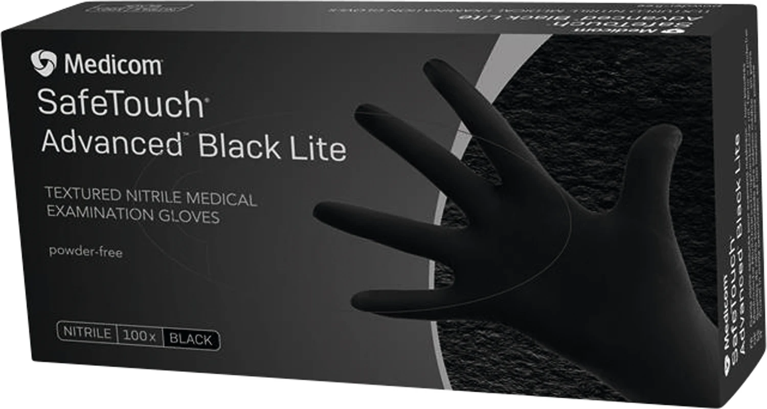 SafeTouch® Advanced Black Lite Nitrilhandschuhe Packung 100 Stück schwarz, puderfrei, L