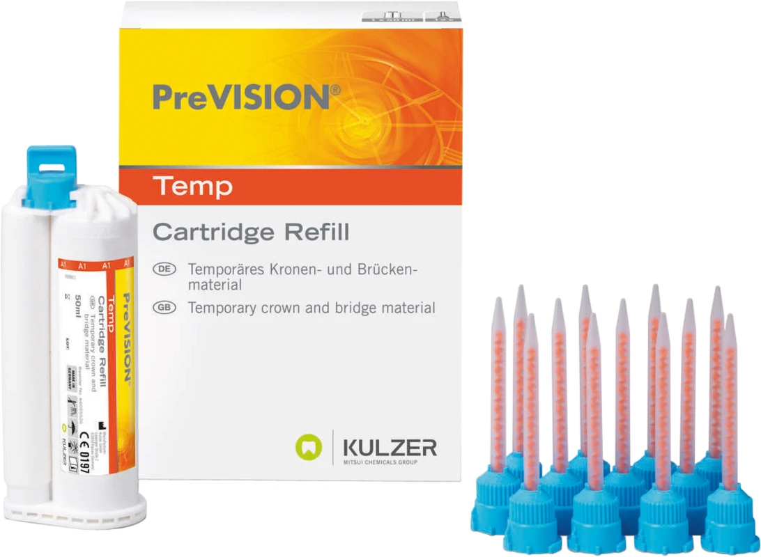 PreVISION® Temp Refill Packung 50 ml Doppelkartusche A1, 12 Mixing Tips