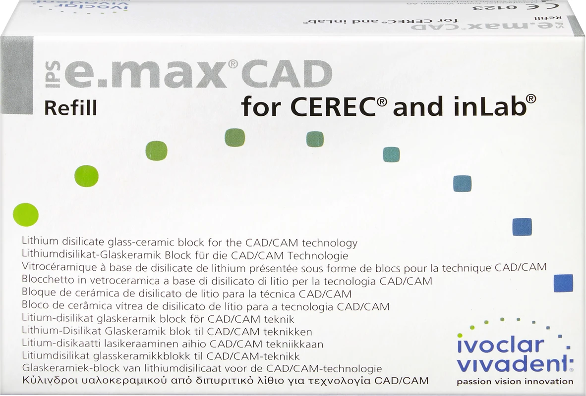 IPS e.max CAD for CEREC/inLab Packung 5 Stück Gr. A14 L, A3,5 LT