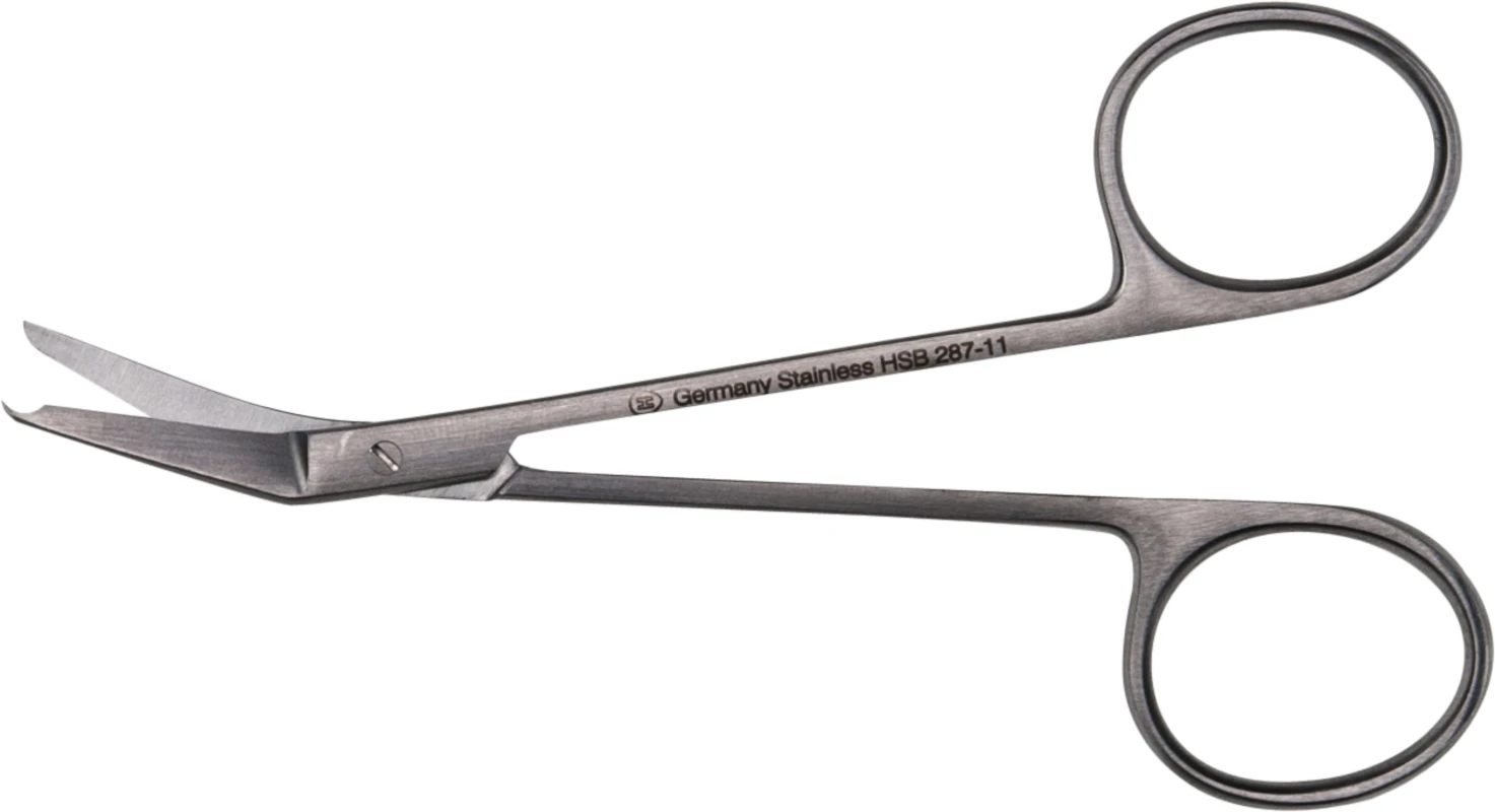 Naht- und Ligaturscheren nach Spencer Stück HSB 287-11, 115 mm, abgewinkelt