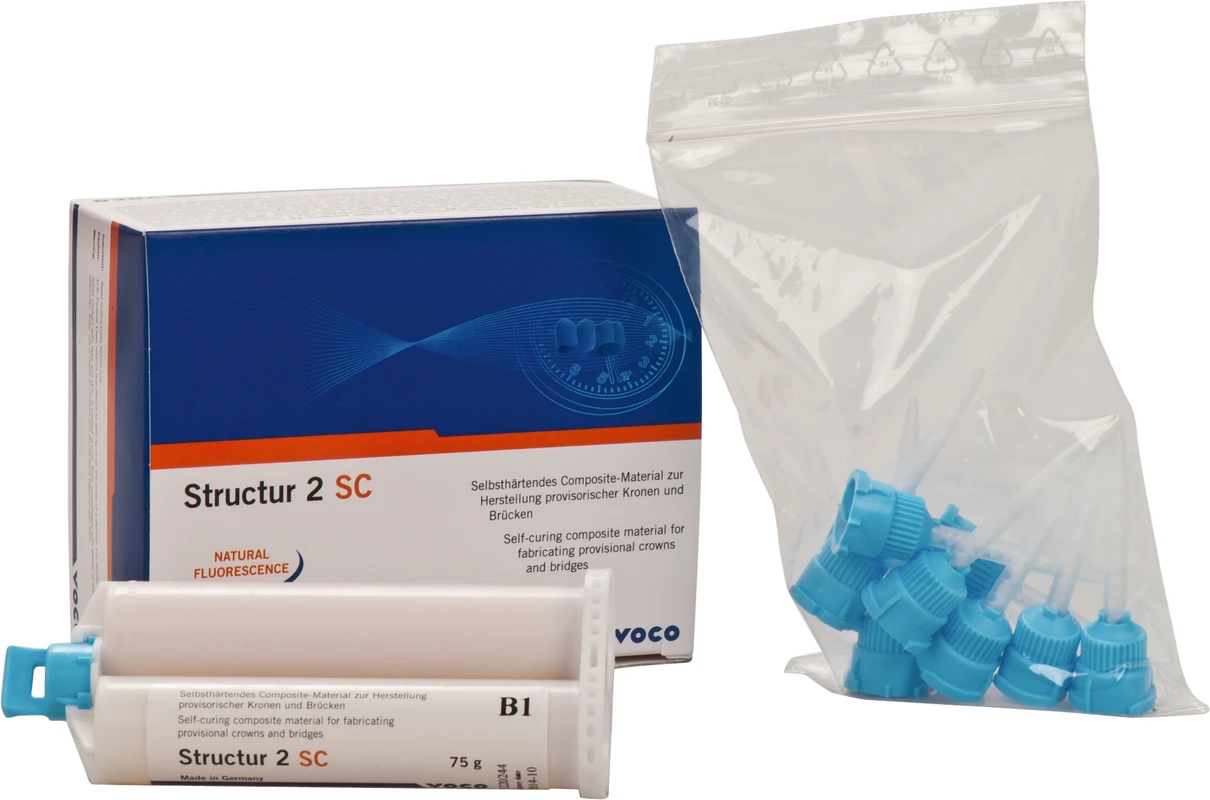 Structur 2 SC Packung 75 g Doppelkartusche B1, Mischkanülen Typ 6 Structur 2 SC VOCO