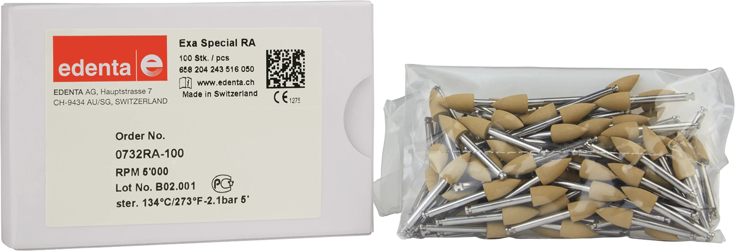 Exa Special Packung 100 Stück gelb, RA, Figur 243, 10 mm, ISO 050
