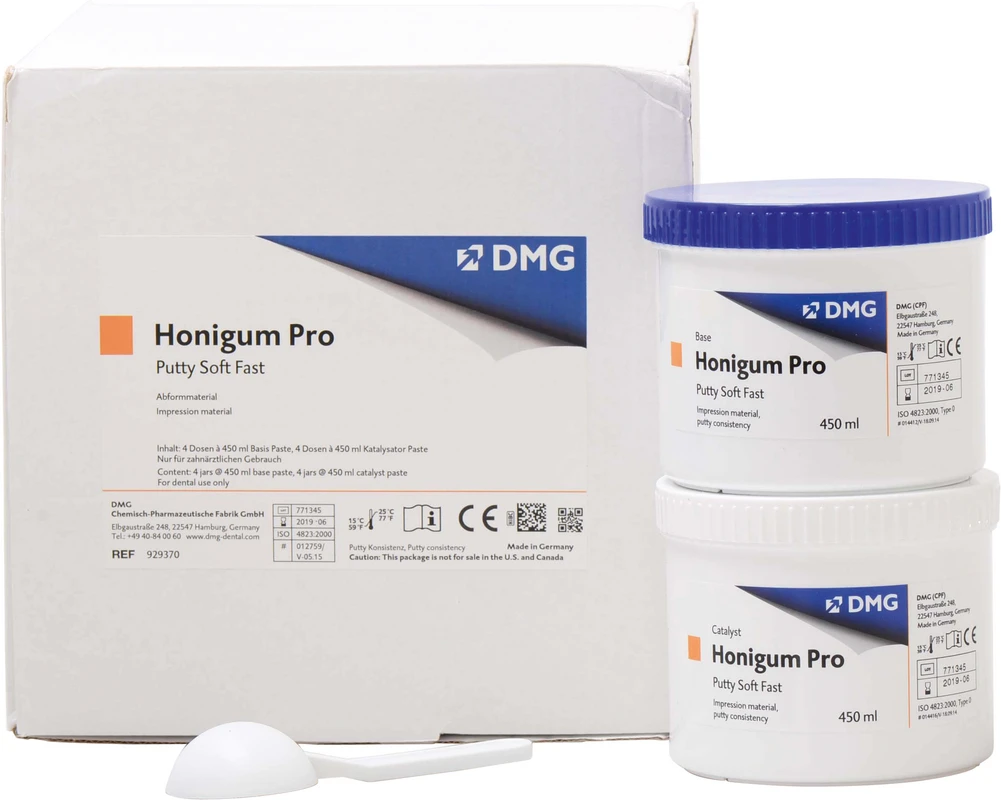 Honigum Pro Putty Packung 8 x 450 ml Dose Soft Fast