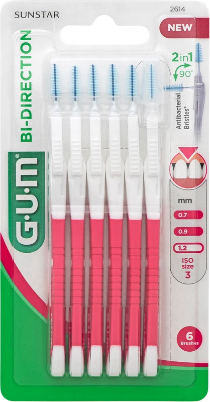 GUM® BI-DIRECTION Packung 6 Stück pink, Tanne, Ø 1,2 mm