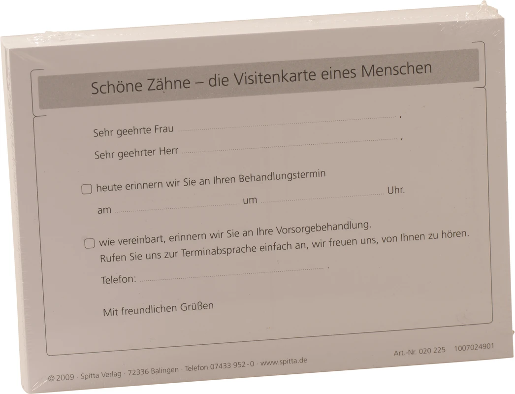 Recallkarte Erinnerung Spitta Verlag