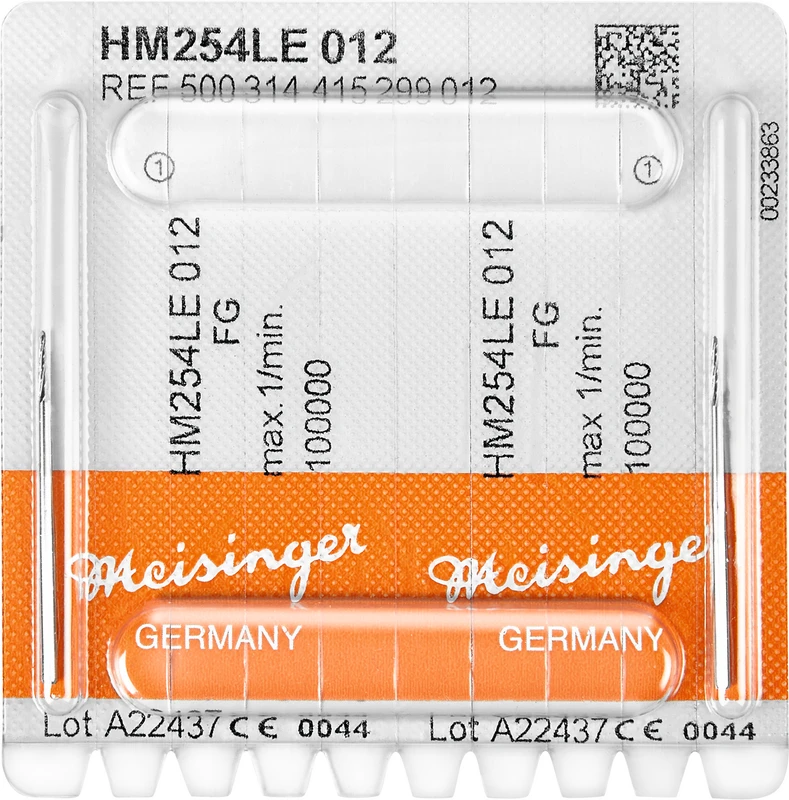Chirurgie Fräser HM 254 Packung 2 Stück FG (LE), Figur 415, 6 mm, ISO 012 Chirurgie Fräser HM 254 Hager & Meisinger