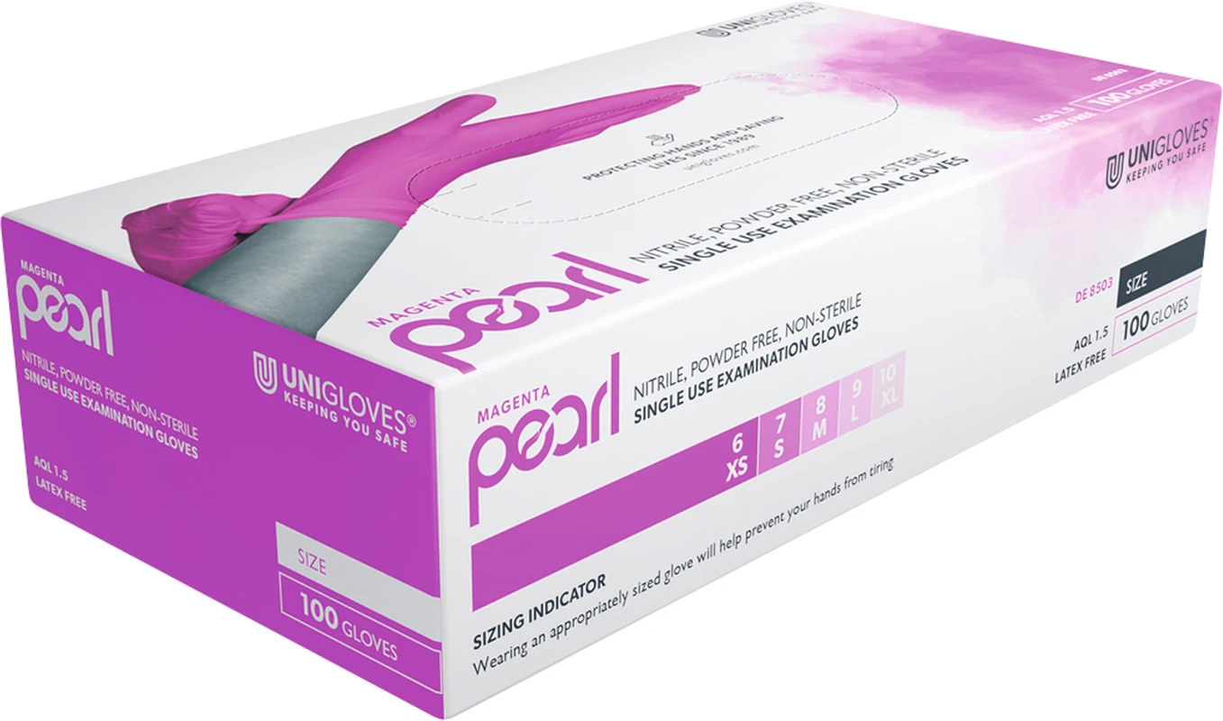 MAGENTA PEARL Packung 100 Stück puderfrei, magenta, L