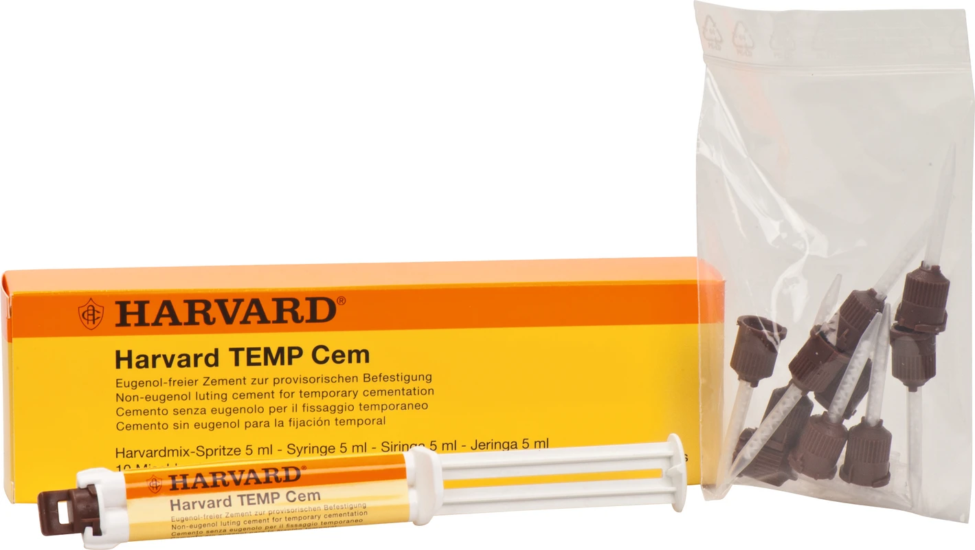 Harvard TEMP Cem Packung 5 ml Harvardmix-Spritze, 10 Mischkanülen