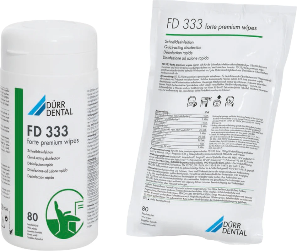 FD 333 forte premium wipes Flächen-Desinfektion Dürr Dental