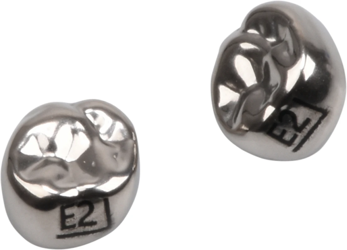 Edelstahlkronen Packung 5 Stück E-UR-2, für Milchmolaren