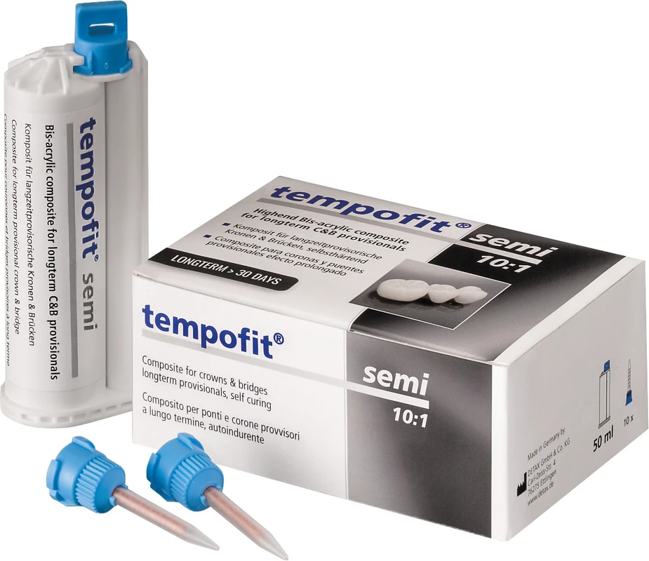 tempofit® semi Standardpackung 50 ml Doppelkartusche A3,5, 10 T-Mixer blau, 10:1