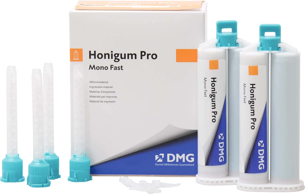 Honigum Pro Mono Fast Packung 2 x 50 ml Doppelkartusche, 4 Automix-Tips, 4 Intraoral-Tips