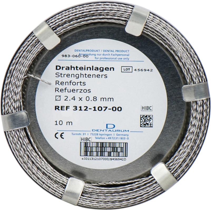 Drahteinlagen Rolle 10 m verseilt, flach gewalzt, Ø 2,40 x 0,80 mm