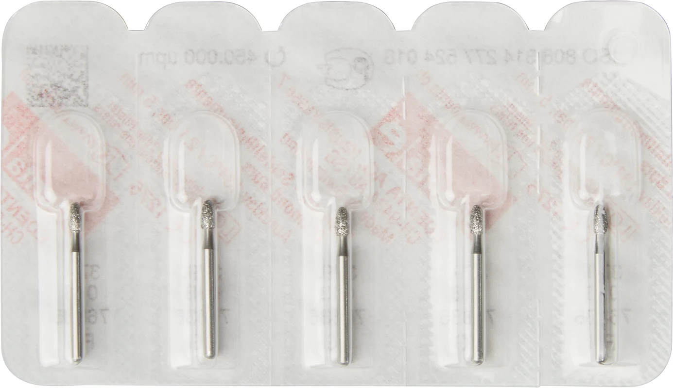 Diamanten 379 Packung 5 Stück Standard, FG, Figur 277 Eiform, 3,5 mm, ISO 018