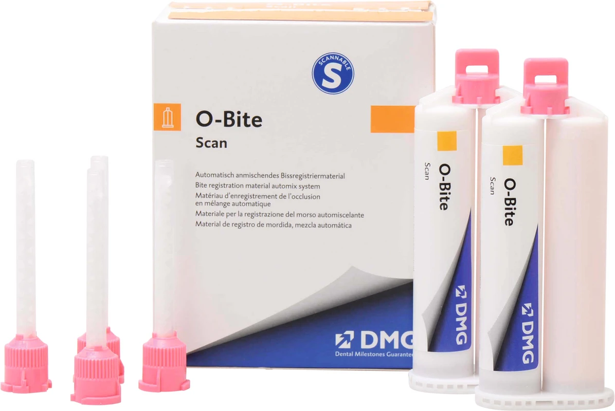 O-Bite Scan Packung 2 x 50 ml Doppelkartusche, 12 Automix Tips