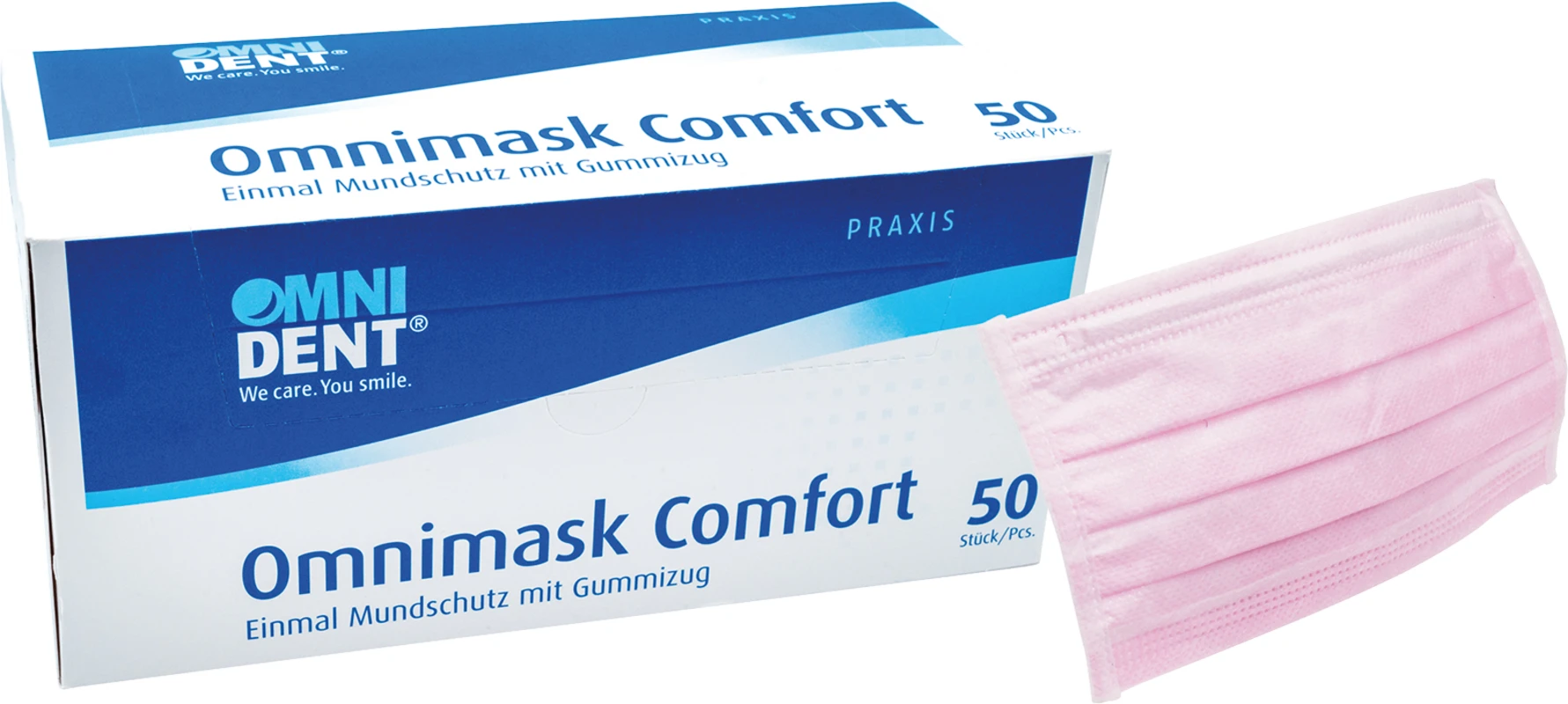 Omnimask Comfort Packung 50 Stück rosa mit Gummizug