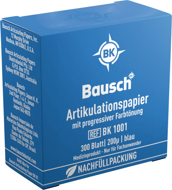 Artikulationspapier 200 µ Nachfüll-Box 300 Stück blau, gerade, BK 1001