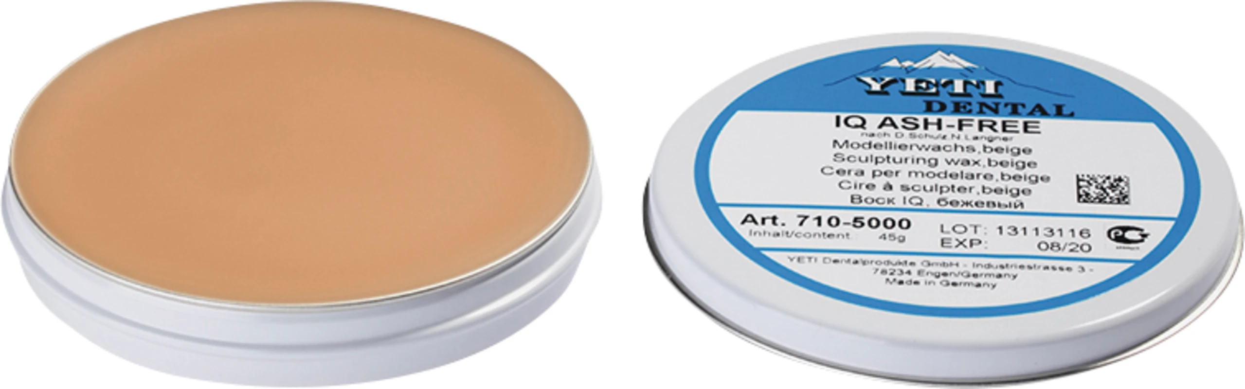 IQ Modellierwachs Dose 45 g beige, Ash-Free