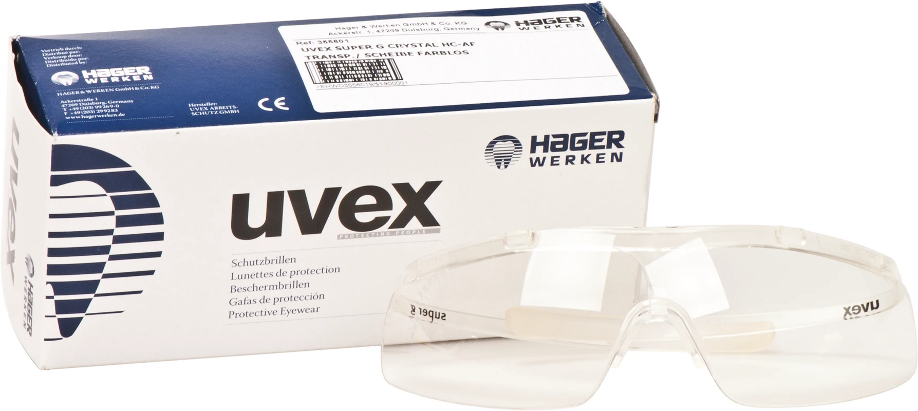 Hager iSpec® Super Lite Fit Stück Fassung Crystal, Scheibe farblos, UV-Bereich 2-1,2