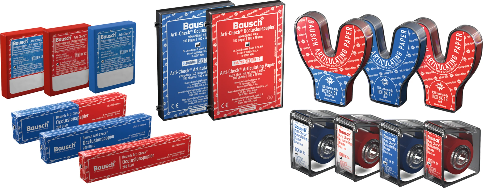 Occlusionspapier Arti-Check® 40 µ Packung 200 Streifen blau, BK 09
