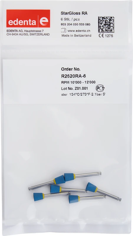StarGloss Packung 6 Stück blau, RA, Figur 030 Kelch, 7 mm, ISO 060