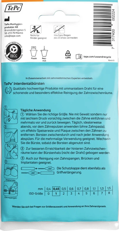 TePe® Interdentalbürsten Original Packung 8 Stück orange, Ø 0,45 mm
