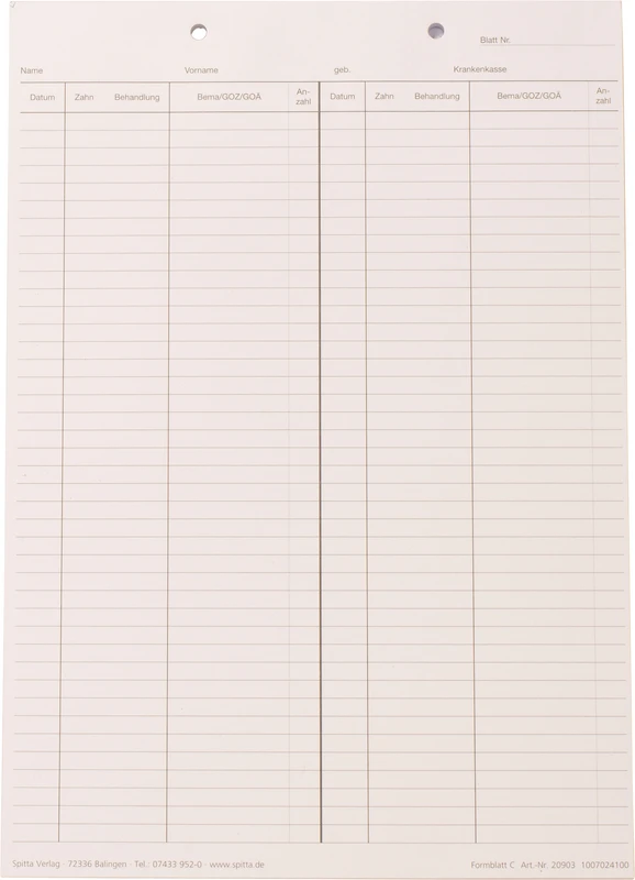 Krankenblatt C Spitta Verlag