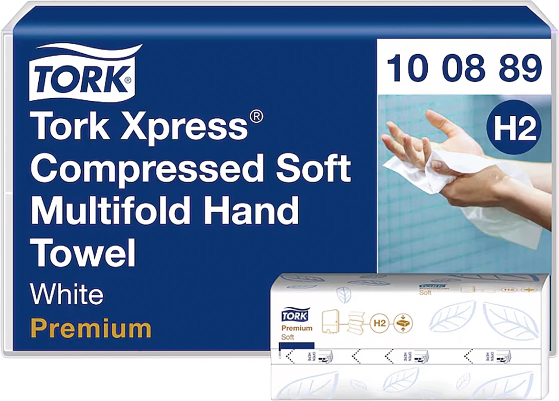 Tork Xpress® komprimierte weiche Multifold-Papierhandtücher Weiß H2 Karton 12 x 225 Stück 2-lagig, weiß