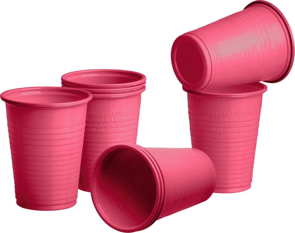 Smart One PP Mundspülbecher Karton 10 x 100 Stück weinrot