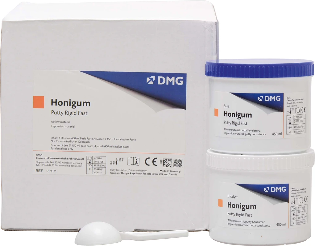 Honigum Putty Packung 4 x 450 ml Dose Base, 4 x 450 ml Katalysator, Rigid Fast