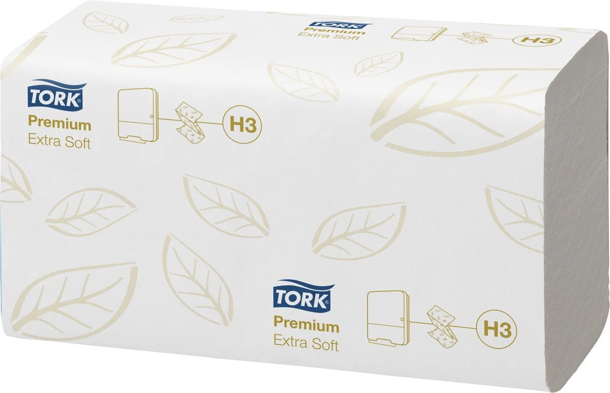 TORK® extra weiche Zickzack Handtücher (V-Falz) H3 System Karton 15 x 200 Stück 2-lagig, extra weich, 23 x 22,6 cm, hochweiß
