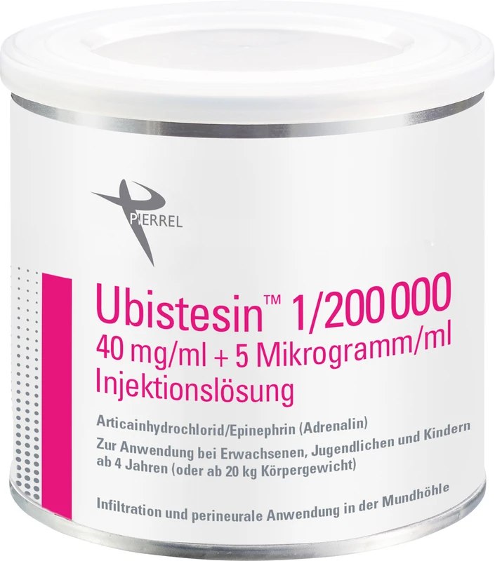 Ubistesin™ Karton 6 Dosen x 50 Stück Kappe rot, 1:200.000