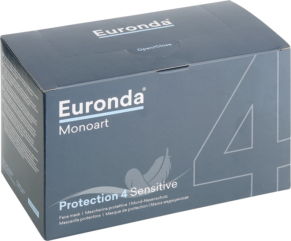 Monoart® Mundschutz Protection 4 Sensitive Box 50 Stück blau