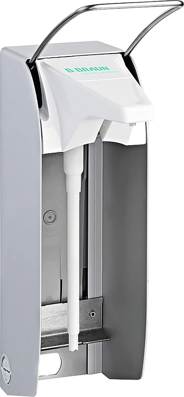 Wandspender plus Stück Spender TLS für 1 Liter Flasche, Armhebel lang