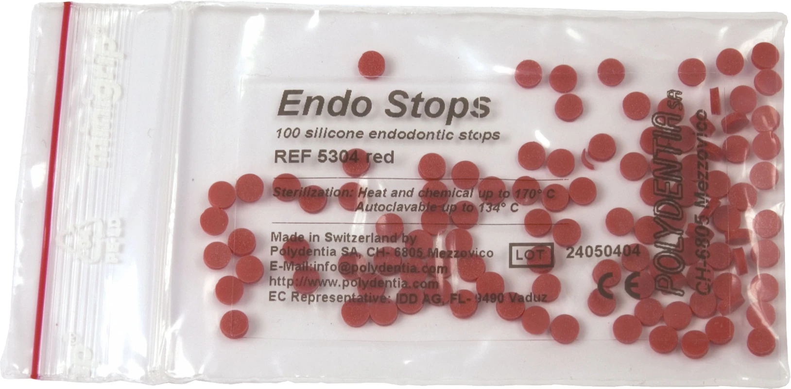 Endo Stops Packung 100 Endo-Stopper rot