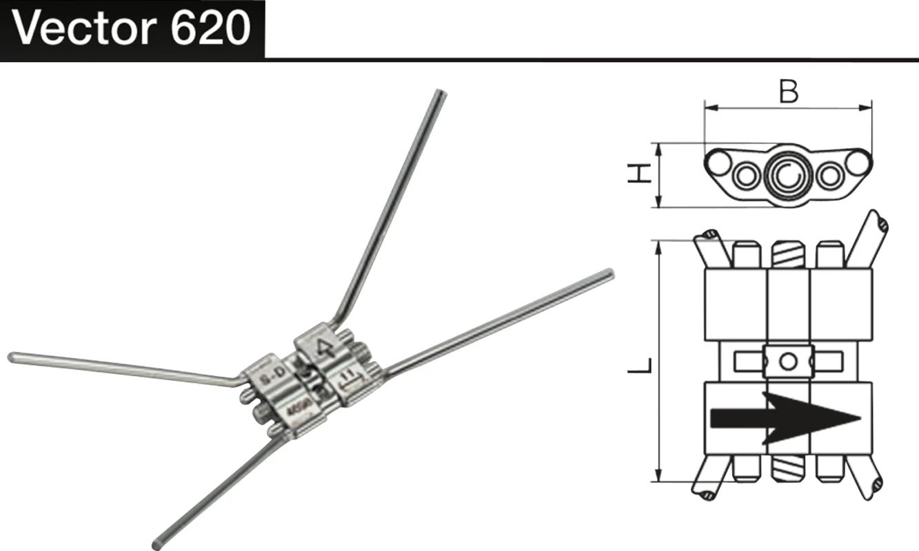 VECTOR® Gaumennaht-Schraube Stück VECTOR 620, (B x H x L) 10,4 x 4 x 15 mm, Dehnung 11 mm