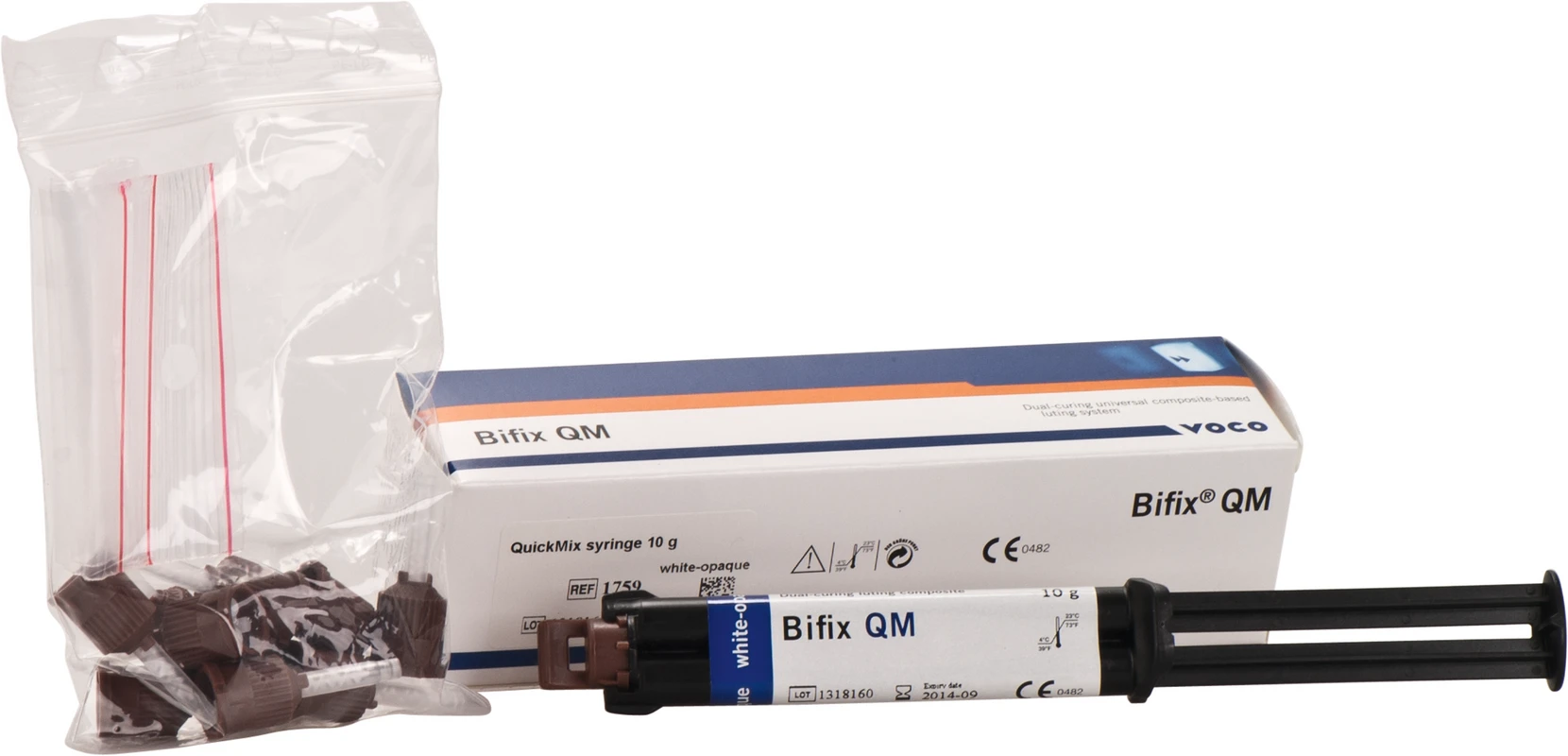 Bifix QM Packung 10 g Spritze weiß-opak, Zubehör