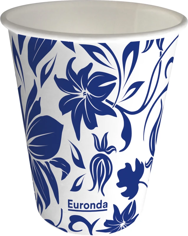 Monoart® Mundspülbecher Hartpapier Karton 1.000 Stück Flower-blau, 180 ml