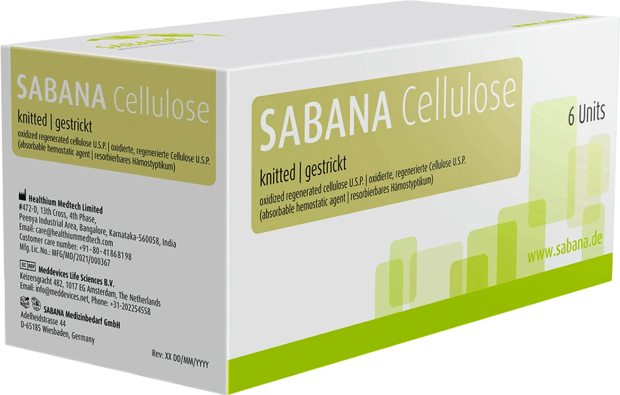 SABANA® Cellulose Packung 6 Stück gestrickt, 1,3 x 5,1 cm