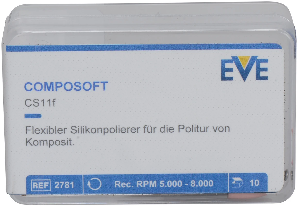 EVE COMPOSOFT Packung 10 Stück rosa fein, RA, Figur kleine Spitze, 3 x 7,5 mm